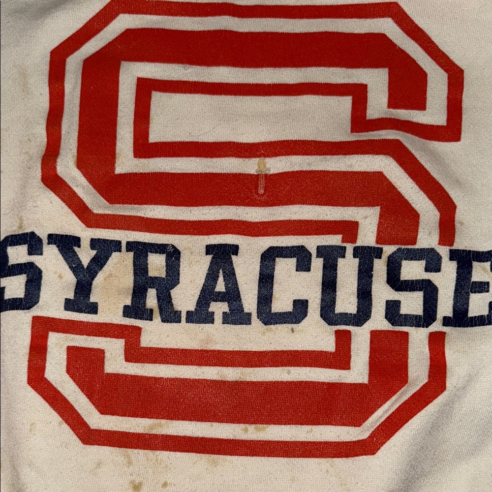 Vintage  Syracuse Graphic Crewneck Sweat shirt 70s 80s  thin xl discoloration - Picture 2 of 5